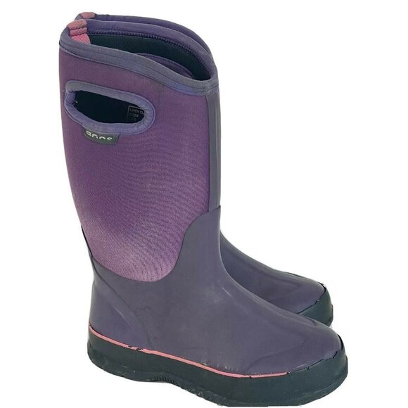 BOGS Kids Lined Classic Waterproof Rubber Boots Purple Size 2 Snow 71439-540 - Picture 1 of 8